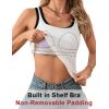 imageBlooming Jelly Womens Tank Tops Built in Bra Summer Trendy Sleeveless Tops Ribbed Square Neck ShirtsWhite