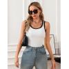 imageBlooming Jelly Womens Tank Tops Built in Bra Summer Trendy Sleeveless Tops Ribbed Square Neck ShirtsWhite