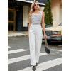 imageBlooming Jelly Womens Tank Tops Built in Bra Summer Trendy Sleeveless Tops Ribbed Square Neck ShirtsWhite Striped