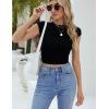 imageBlooming Jelly Womens Trendy Crop Tops Summer Sleeveless Y2k Ribbed Tank Top Casual Going Out Ruched Tshirts ShirtsBlack