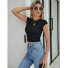 imageBlooming Jelly Womens Trendy Crop Tops Summer Sleeveless Y2k Ribbed Tank Top Casual Going Out Ruched Tshirts ShirtsBlack