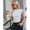imageBlooming Jelly Womens Trendy Crop Tops Summer Sleeveless Y2k Ribbed Tank Top Casual Going Out Ruched Tshirts ShirtsWhite