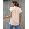imageBlooming Jelly Womens White Blouse V Neck Ruffle Sleeve Flowy Shirts Dressy Casual Cute Summer TopsApricot