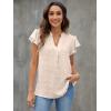 imageBlooming Jelly Womens White Blouse V Neck Ruffle Sleeve Flowy Shirts Dressy Casual Cute Summer TopsApricot