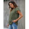 imageBlooming Jelly Womens White Blouse V Neck Ruffle Sleeve Flowy Shirts Dressy Casual Cute Summer TopsArmy Green
