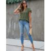 imageBlooming Jelly Womens White Blouse V Neck Ruffle Sleeve Flowy Shirts Dressy Casual Cute Summer TopsArmy Green