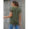 imageBlooming Jelly Womens White Blouse V Neck Ruffle Sleeve Flowy Shirts Dressy Casual Cute Summer TopsArmy Green