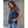 imageBlooming Jelly Womens White Blouse V Neck Ruffle Sleeve Flowy Shirts Dressy Casual Cute Summer TopsBlue