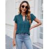 imageBlooming Jelly Womens White Blouse V Neck Ruffle Sleeve Flowy Shirts Dressy Casual Cute Summer TopsBlue03