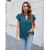 imageBlooming Jelly Womens White Blouse V Neck Ruffle Sleeve Flowy Shirts Dressy Casual Cute Summer TopsBlue03