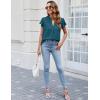 imageBlooming Jelly Womens White Blouse V Neck Ruffle Sleeve Flowy Shirts Dressy Casual Cute Summer TopsBlue03