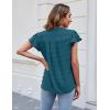 imageBlooming Jelly Womens White Blouse V Neck Ruffle Sleeve Flowy Shirts Dressy Casual Cute Summer TopsBlue03