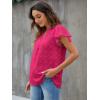 imageBlooming Jelly Womens White Blouse V Neck Ruffle Sleeve Flowy Shirts Dressy Casual Cute Summer TopsBright Rose