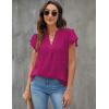 imageBlooming Jelly Womens White Blouse V Neck Ruffle Sleeve Flowy Shirts Dressy Casual Cute Summer TopsCrimson Red 02