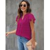 imageBlooming Jelly Womens White Blouse V Neck Ruffle Sleeve Flowy Shirts Dressy Casual Cute Summer TopsCrimson Red 02