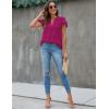 imageBlooming Jelly Womens White Blouse V Neck Ruffle Sleeve Flowy Shirts Dressy Casual Cute Summer TopsCrimson Red 02