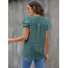 imageBlooming Jelly Womens White Blouse V Neck Ruffle Sleeve Flowy Shirts Dressy Casual Cute Summer TopsDark Green