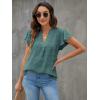 imageBlooming Jelly Womens White Blouse V Neck Ruffle Sleeve Flowy Shirts Dressy Casual Cute Summer TopsDark Green