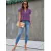 imageBlooming Jelly Womens White Blouse V Neck Ruffle Sleeve Flowy Shirts Dressy Casual Cute Summer TopsDark Violet