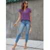 imageBlooming Jelly Womens White Blouse V Neck Ruffle Sleeve Flowy Shirts Dressy Casual Cute Summer TopsDark Violet