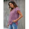 imageBlooming Jelly Womens White Blouse V Neck Ruffle Sleeve Flowy Shirts Dressy Casual Cute Summer TopsGrape Purple