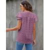 imageBlooming Jelly Womens White Blouse V Neck Ruffle Sleeve Flowy Shirts Dressy Casual Cute Summer TopsGrape Purple