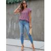 imageBlooming Jelly Womens White Blouse V Neck Ruffle Sleeve Flowy Shirts Dressy Casual Cute Summer TopsGrape Purple