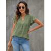 imageBlooming Jelly Womens White Blouse V Neck Ruffle Sleeve Flowy Shirts Dressy Casual Cute Summer TopsGreen