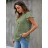 imageBlooming Jelly Womens White Blouse V Neck Ruffle Sleeve Flowy Shirts Dressy Casual Cute Summer TopsGreen