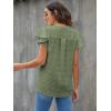 imageBlooming Jelly Womens White Blouse V Neck Ruffle Sleeve Flowy Shirts Dressy Casual Cute Summer TopsGreen