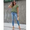 imageBlooming Jelly Womens White Blouse V Neck Ruffle Sleeve Flowy Shirts Dressy Casual Cute Summer TopsGreen