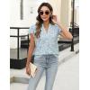 imageBlooming Jelly Womens White Blouse V Neck Ruffle Sleeve Flowy Shirts Dressy Casual Cute Summer TopsGreenfloral Print