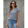 imageBlooming Jelly Womens White Blouse V Neck Ruffle Sleeve Flowy Shirts Dressy Casual Cute Summer TopsHaze Blue