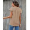 imageBlooming Jelly Womens White Blouse V Neck Ruffle Sleeve Flowy Shirts Dressy Casual Cute Summer TopsKhaki