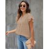 imageBlooming Jelly Womens White Blouse V Neck Ruffle Sleeve Flowy Shirts Dressy Casual Cute Summer TopsKhaki