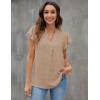imageBlooming Jelly Womens White Blouse V Neck Ruffle Sleeve Flowy Shirts Dressy Casual Cute Summer TopsKhaki