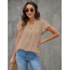 imageBlooming Jelly Womens White Blouse V Neck Ruffle Sleeve Flowy Shirts Dressy Casual Cute Summer TopsKhaki