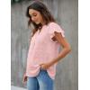 imageBlooming Jelly Womens White Blouse V Neck Ruffle Sleeve Flowy Shirts Dressy Casual Cute Summer TopsLight Pink