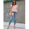 imageBlooming Jelly Womens White Blouse V Neck Ruffle Sleeve Flowy Shirts Dressy Casual Cute Summer TopsLight Pink