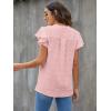 imageBlooming Jelly Womens White Blouse V Neck Ruffle Sleeve Flowy Shirts Dressy Casual Cute Summer TopsLight Pink