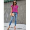 imageBlooming Jelly Womens White Blouse V Neck Ruffle Sleeve Flowy Shirts Dressy Casual Cute Summer TopsOrchid