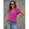imageBlooming Jelly Womens White Blouse V Neck Ruffle Sleeve Flowy Shirts Dressy Casual Cute Summer TopsOrchid
