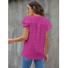 imageBlooming Jelly Womens White Blouse V Neck Ruffle Sleeve Flowy Shirts Dressy Casual Cute Summer TopsOrchid