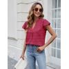 imageBlooming Jelly Womens White Blouse V Neck Ruffle Sleeve Flowy Shirts Dressy Casual Cute Summer TopsPink 03
