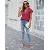 imageBlooming Jelly Womens White Blouse V Neck Ruffle Sleeve Flowy Shirts Dressy Casual Cute Summer TopsPink 03