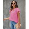imageBlooming Jelly Womens White Blouse V Neck Ruffle Sleeve Flowy Shirts Dressy Casual Cute Summer TopsPink02