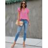 imageBlooming Jelly Womens White Blouse V Neck Ruffle Sleeve Flowy Shirts Dressy Casual Cute Summer TopsPink02
