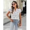 imageBlooming Jelly Womens White Blouse V Neck Ruffle Sleeve Flowy Shirts Dressy Casual Cute Summer TopsPolka Dots