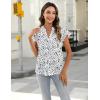 imageBlooming Jelly Womens White Blouse V Neck Ruffle Sleeve Flowy Shirts Dressy Casual Cute Summer TopsPolka Dots