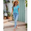 imageBlooming Jelly Womens White Blouse V Neck Ruffle Sleeve Flowy Shirts Dressy Casual Cute Summer TopsPrintblue